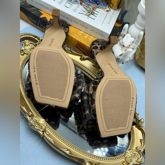 🆕 GIANNI BINI 🧿NWOB PeekaTwo Leopard Print Crystal Keyhole Ornament Sandal Sz7 - Picture 10 of 16